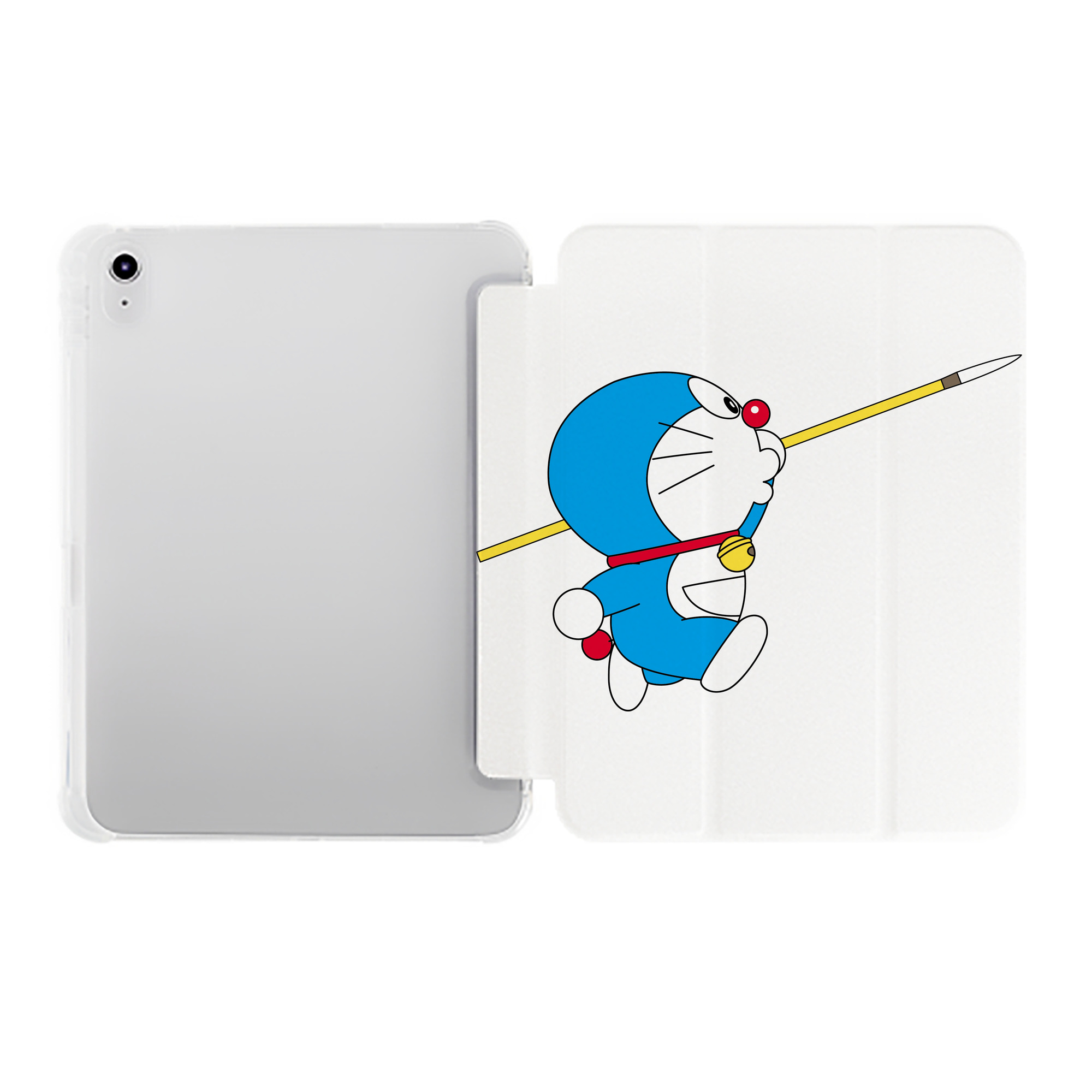 （画像用） ドラえもん Doraemon IPad ケース ペン収納付き 三つ折りスタンド PUレザー×シリコン 対応機種9.5/10.5/10.9インチ
